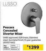 Builders Warehouse Lusso Pescara Concealed Diverter Mixer 850021663 offer