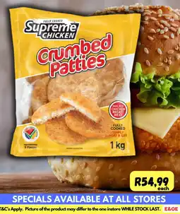 Die Visfabriek Supreme Chicken Crumbed Patties offer