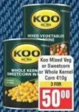 Frontline Koo Mixed Veg or Sweetcorn or Whole Kernel Corn offer