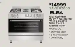 House & Home Elba Essential 90cm 4 Gas Burner With 2 Electric Solid Plate & Electric Oven offer