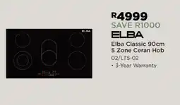 House & Home Elba Classic 90cm 5 Zone Ceran Hob offer