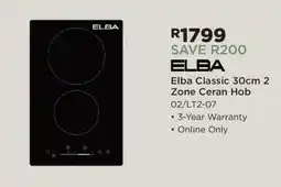 House & Home Elba Classic 30cm 2 Zone Ceran Hob offer