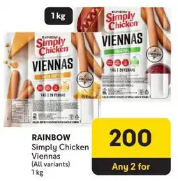Makro RAINBOW Simply Chicken Viennas offer