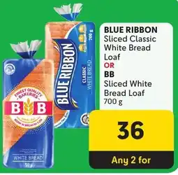 Makro BLUE RIBBON Sliced Classic White Bread Loaf OR BB Sliced White Bread Loaf offer