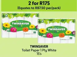 Makro Twinsaver Toilet Paper 1 Ply White offer