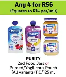Makro Purity 2nd Food Jars or Pureed/ Yogilicous Pouch offer