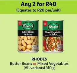 Makro Rhodes Butter Beans or Mixed Vegetables offer