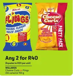 Makro Willards Cheese Curls or Flings offer