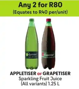 Makro Appletiser or Grapetiser Sparkling Fruit Juice offer