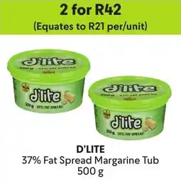 Makro D'lite 37% Fat Spread Margarine Tub offer