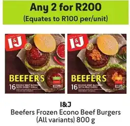 Makro I&J Beefers Frozen Econo Beef Burgers offer