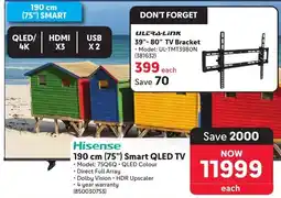 Makro Hisense 190 cm (75") Smart QLED TV offer