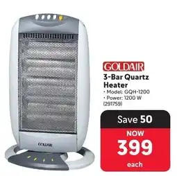 Makro GOLDAIR 3-Bar Quartz Heater offer