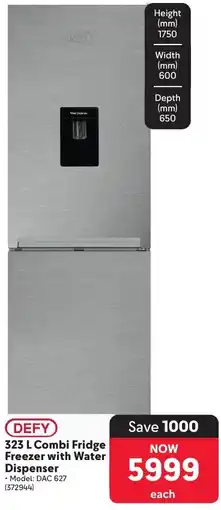 Makro DEFY 323 L Combi Fridge Freezer with Water Dispenser offer