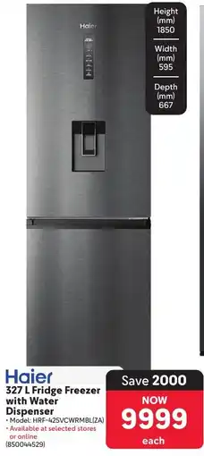 Makro Haier 327 L Fridge Freezer with Water Dispenser offer