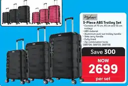 Makro Mykows 3-Piece ABS Trolley Set offer