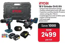 Makro RYOBI 18 V Grinder Drill Kit offer