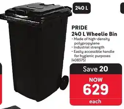 Makro PRIDE 240 L Wheelie Bin offer