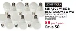 Makro LIGHT WORX LED A60 7 W BE22/BE27/E27/CW 3 W WW offer
