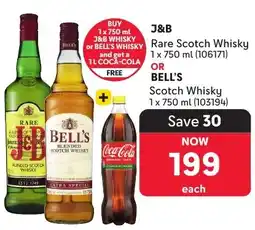 Makro J&B Rare Scotch Whisky or Bell's Scotch Whisky offer