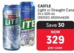 Makro CASTLE Light or Draught Cans offer
