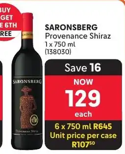 Makro SARONSBERG Provenance Shiraz offer