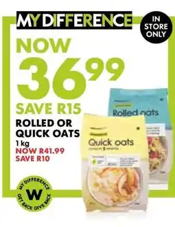 Woolworths Rolled or Quick Oats offer