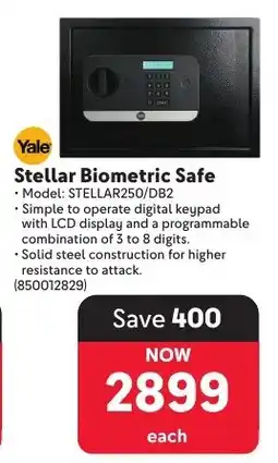 Makro Yale Stellar Biometric Safe offer