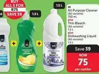 Makro All purpose cleaner & thin bleach & dishwashing liquid offer