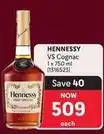 Makro Hennessy - vs cognac 1 x 750 ml (1316523) offer