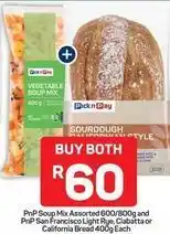 Pick n Pay Pick n pay - vegetable soup mix and sourdough california style bread offer