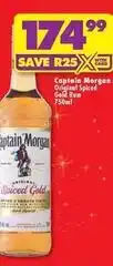Shoprite Liquor Captain morgan - original spiced gold rum 750ml offer