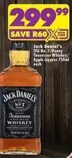 Shoprite Liquor Jack daniel's - old no. 7/honey tennessee whiskey/apple liqueur 750ml offer