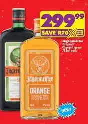 Shoprite Liquor Jägermeister original / orange liqueur offer