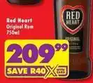 Shoprite Liquor Red heart - original rum offer
