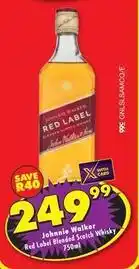 Shoprite Liquor Johnnie walker - red label blended scotch whisky 750ml offer