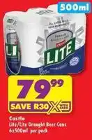 Shoprite Liquor Castle - lite draught beer cans offer