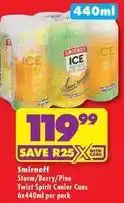 Shoprite Liquor Smirnoff - storm/berry/pine twist spirit cooler cans offer