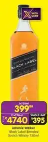 Shoprite Liquor Johnnie walker - black label blended scotch whisky 750ml offer