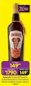 Shoprite Liquor Amarula - original/ethiopian coffee/raspberry chocolate & african baobab cream liqueur 750ml offer