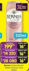 Shoprite Liquor Bernini - classic/blush/amber spritzer cans offer