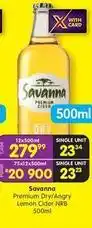 Shoprite Liquor Savanna - premium dry/angry lemon cider nrb 500ml offer