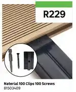 Leroy Merlin Naterial 100 Clips 100 Screws 81503409 offer
