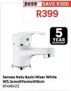 Leroy Merlin Sensea Natu Basin Mixer (White) W5.3cm X D14cm X H10cm 81486422 offer