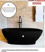 Leroy Merlin Ovale Freestanding Bath (Midnight Quartz) W 160cm X D75cm X h52cm 81491398 offer