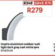 Leroy Merlin Inspire Aluminium Outdoor Wall Light Dark Grey Cool White IP44 81483448 offer