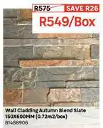 Leroy Merlin Wall Cladding Autumn Blend Slate 150 x 600mm (0.72Sqm/Box) 81488906-Per Box offer