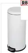 Leroy Merlin Delinia Casual Soft Close Pedal Round Kitchen Dustbin Stainless Steel White 28L 81478689 offer