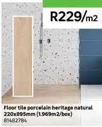 Leroy Merlin Floor Tile Porcelain Heritage Natural 220 x 895mm (1.969Sqm/Box) 81482784-Per Sqm offer