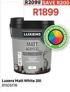 Leroy Merlin Luxens Matt White 81505176-20Ltr offer